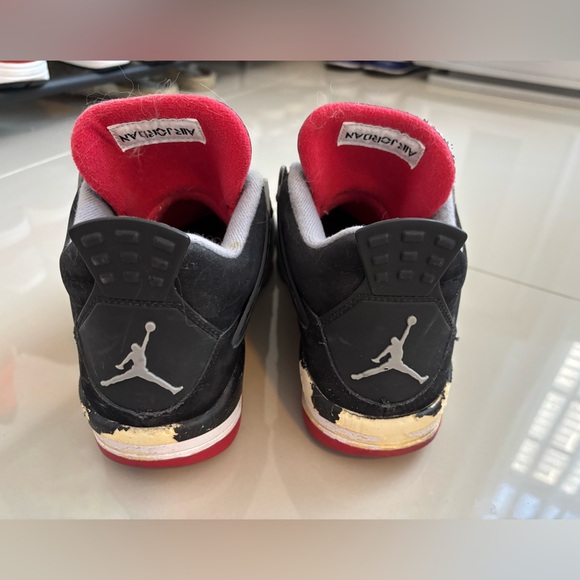 Nike Air Jordan Retro 4 Bred Men’s Size 7.5 Fire Red Cement - Picture 7 of 11